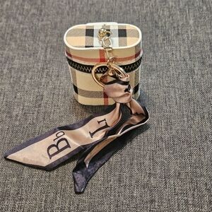 CHOOSE ONE Purse Charm Keychain with Scarf Accent. and hole for Earbud Charger